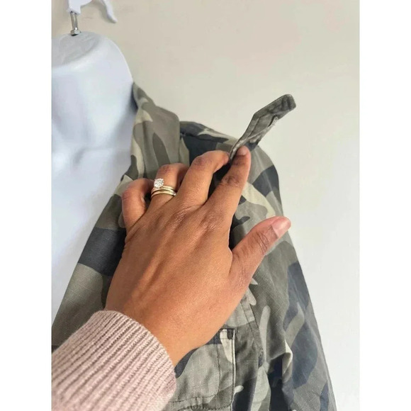 British Khaki Camo Jacket Military buttons Size L - Picture 2 of 7